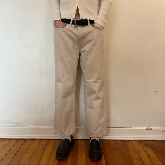 Vintage Beige Straight-Leg Men’s Jeans - Picture 2 of 7